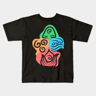 Four elements of avatar Kids T-Shirt